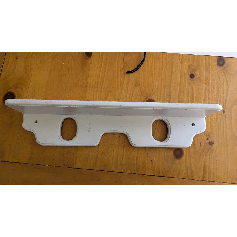 Vintage White Wood Wall Shelf Plate Rail Ledge‎ Farmhouse Cottagecore 24 Inch